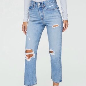 Levi’s Premium Wedgie Straight Distressed Jeans - worn once!